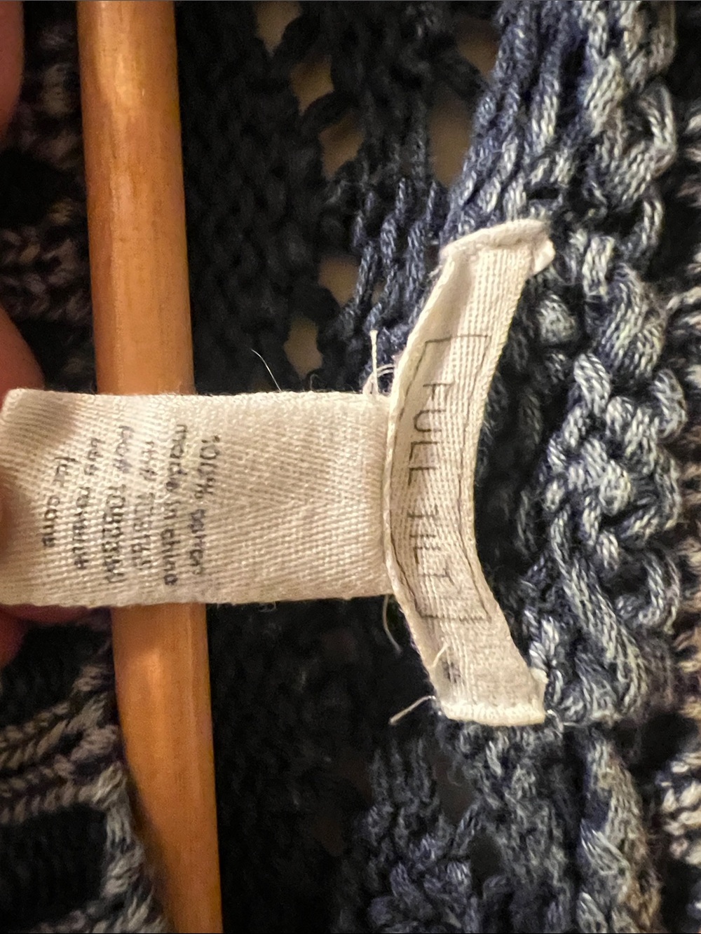 Full Tilt Cropped Textured Knit Sweater - Blue XS. - Picture 2 of 6